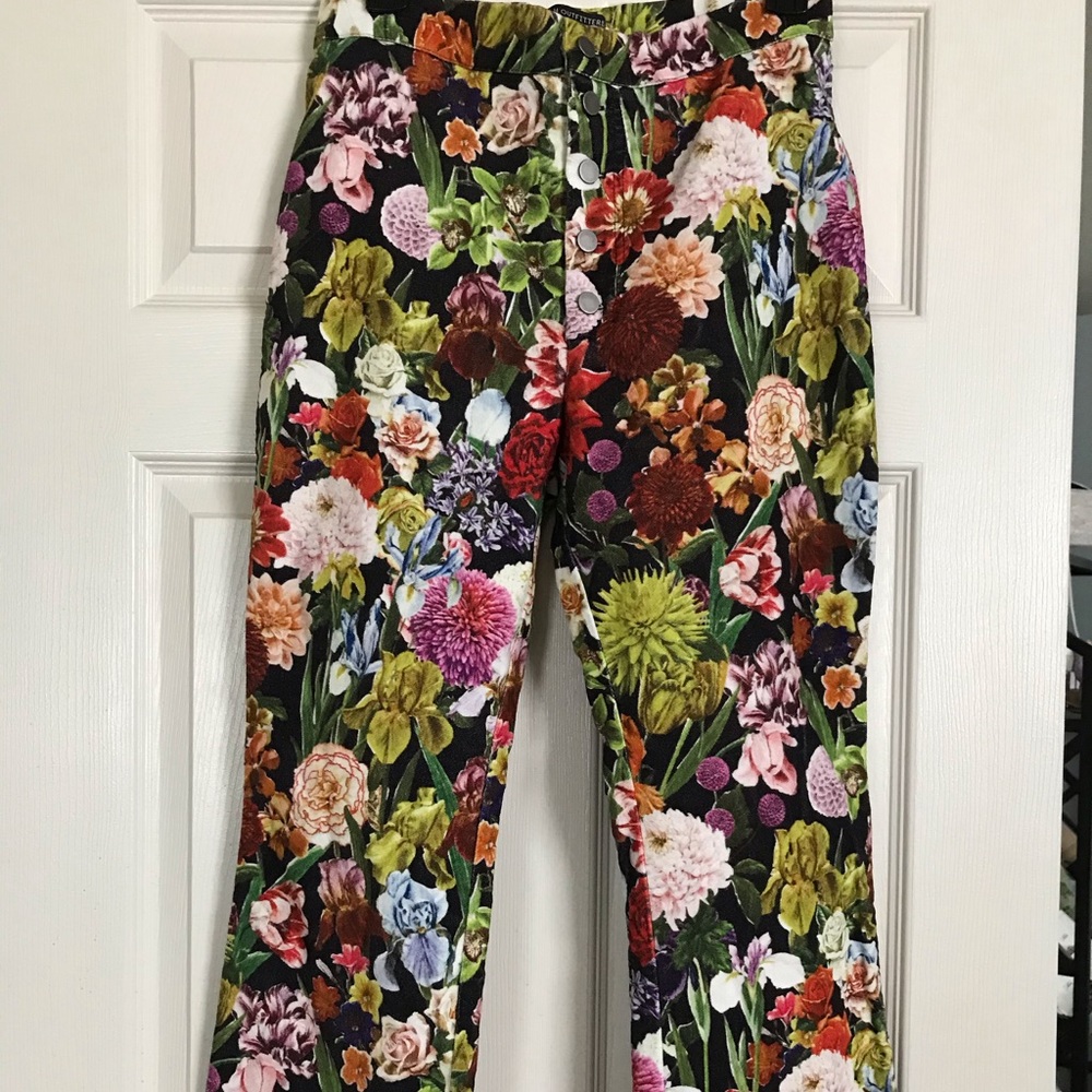 Floral velvet bell bottoms from Urban Outfitters.